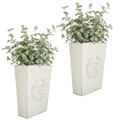 LESEN Set of 2 Farmhouse Metal Wall Planter,Rustic Wall Decor Country Hanging Wall Vase Box for Plants Flower Home Decoration LESEN