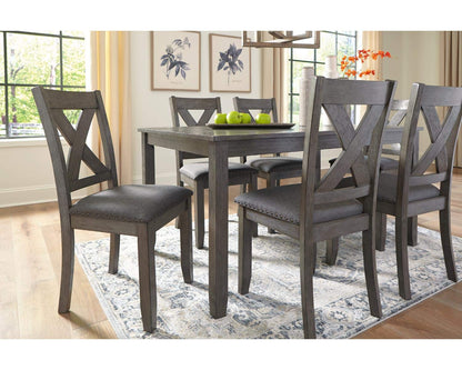 Signature Design by Ashley Caitbrook Rustic 7 Piece Dining Set, Include Table and 6 Chairs, Gray - WoodArtSupply