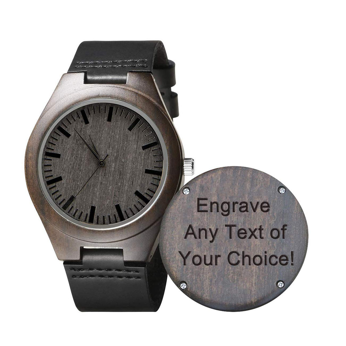 UFOORO Birthday Engraved Wooden Watches for Men, Natural Wood Watch Personalized Gifts Watch for Dad Son Husband Birthday Wedding Graduation Christmas (Custom) UFOORO