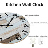 KECYET Wall Clock - 10 Inch Silent Non-Ticking Wall Clocks Battery Operated Coastal Country Style Decorative for Living Room, Kitchen, Home,Bathroom, Bedroom, Laundry Room KECYET