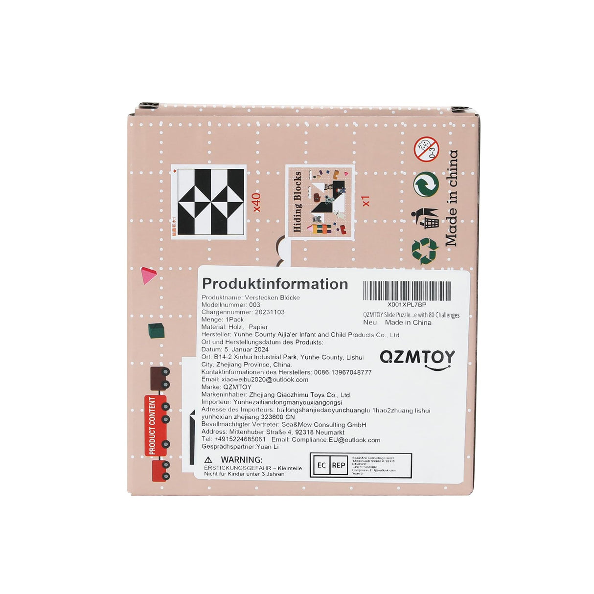 QZMTOY Wooden Blocks Puzzle Table Games, Brain Teaser Puzzle Game with 80 Challenges,Brain Toys for Kids, STEM Montessori Toys for Boys Girls,Travel Toys,Stocking Stuffers for Kids QZMTOY