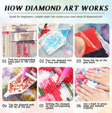 CRZMODE Christmas Diamond Art Kits for Adults,Truck Diamond Painting Kits for Adults Beginners,5D DIY Round Full Drill Gem Art Paint by Diamonds Dots Crafts Kits for Home Decor Gift 14x14inch CRZMODE