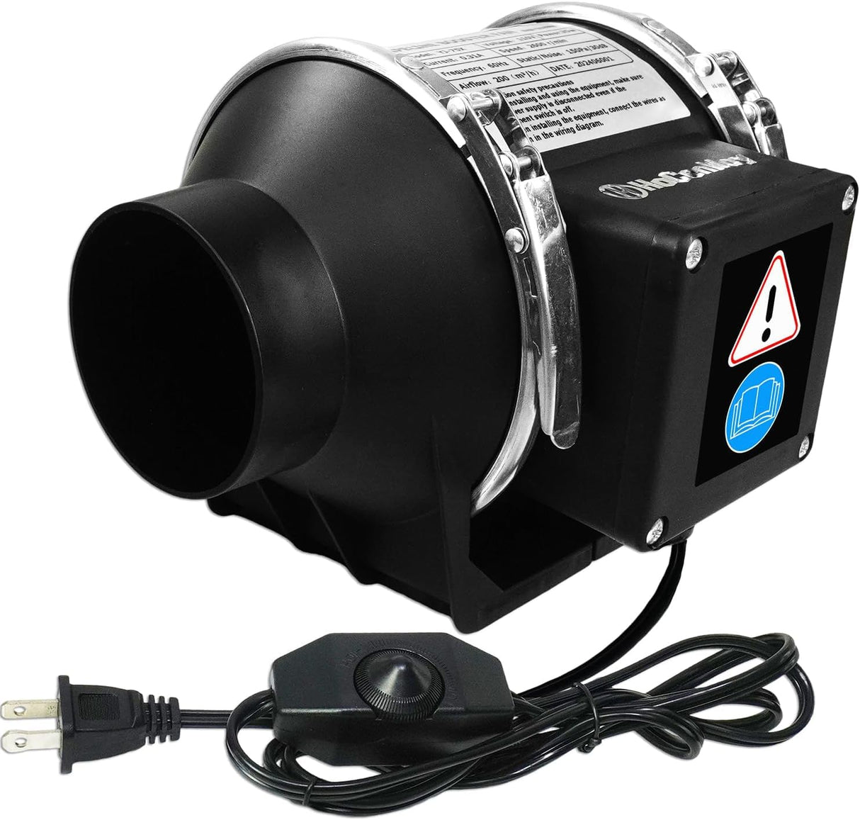 Upgrade Speed Control 3 Inch Inline Booster Duct Fan kit High Flow Greenhouse Ventilation Fan, Low Noise Level for Efficient Smoke&Odor Extraction for 3D Printer, Laser Engraver, Kitchen Bathroom HOCENWAY