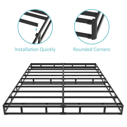 Upcanso King Box Spring Bed Base 6 Inch, Low Profile Metal Box Spring King with Fabric Cover, 3000 Lbs Max Weight Capacity Mattress Foundation, Noise-Free, Easy Assembly