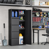 Yizosh Metal Garage Storage Cabinet with 4 Drawers, 71" Heavy Duty Tool Cabinet with Door,Tall Steel Storage Cabinet,Utility Tool Cabinet for Garage,Warehouse,Workshop Yizosh