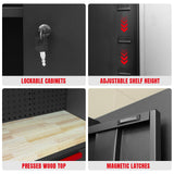 GSTANDARD 6 Piece Garage Cabinets Storage System: Includes Steel Cabinets, Drawers, Rolling Chest and Pegboard, Garage Workbench with Storage - Perfect for Organizing Garage and Tools, Black GSTANDARD