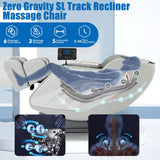 Artist hand Massage Chair Full Body, Luxury 4D Zero Gravity Massage Chair with SL-Track, Heating, Foot Rollers, Bluetooth Speaker, Full Body Airbags Compression Massage, Adjustable Recline (Silver) Artist hand
