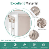 HOMEIDEAS 100% Linen Blackout French Door Curtains, Privacy Door Window Curtains, 26 X 68 Inch Room Darkening Blinds, Thermal Insulated Shades for Bedroom, 1 Panel, Natural HOMEIDEAS