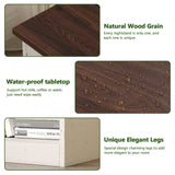 Vikiullf Farmhouse Nightstands Set of 2, Bedroom Night Stand with 1 Drawers, Wooden Bedside Tables 15.6" D x 18.7" W x 21.26" H, White and Brown Wood Grain Finish Vikiullf