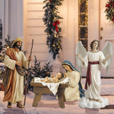 MorningRo 12 Pcs Christmas Outdoor Nativity Scene Set, Large 52" Tall Metal Holy Family Yard Decorations with Stake, Lifelike High Joseph, Mary, Baby Jesus, Angel, Three Kings, Shepherd, Donkey, Camel MorningRo