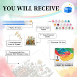 Framed Paint by Numbers Kit for Adults Beginner & Kids Ages 10-13, Books Easy Paint by Numbers with Frame, Flowers Acrylic Adult Painting by Number Kits on Canvas Framed for Gift Decor 10 x 10 Inch Camocin