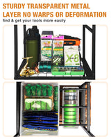 Ghosthorn Fishing Rod Holders for Garage Fishing Pole Rack Containers Included, up to 10 Rods Tackle Box Reel Storage Fishing Rod Rack Rotating Cart Fishing Gear Equipment Organizer Ghosthorn