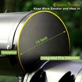 Captiva Designs Charcoal Grill with Offset Smoker, All Metal Steel Made Outdoor Smoker, 512 sq.in Cooking Area, Best Combo for Outdoor Garden Patio and Backyard Cooking Captiva Designs