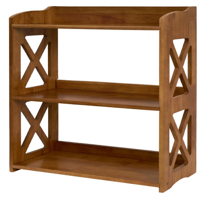 Stylish YCICI 3-Tier Brown Bookshelf - Compact Freestanding Storage Solution - WoodArtSupply