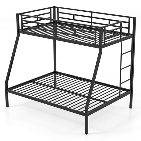 KOMFOTT Metal Twin Over Full Bunk Bed, Heavy Duty Bed Frame with Integrated Ladder, Full-Length Guardrails for Teens & Adults, Space-Saving Bunk Bed for Bedroom & Dorm, No Box Spring Required KOMFOTT