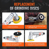 VEVOR 1/2/3 Inch Random Orbital Air Sander, High-Speed 15000RPM Mini Pneumatic Sander for Auto Body Work, 58PCS Air Powered Sander Kit with Sandpapers, Wool Pad, Wavy Sponges VEVOR