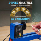 Benchtop Wood Lathe, 14" x 40", Power Wood Turning Lathe 400W, 4 Speed 1040/1480/2130/2980RPM, Benchtop Wood Lathe for High Speed Sanding and Polishing of Finished Work TROPOW