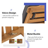 Patiorama Patio Acacia Wood Chaise Lounge Set of 2, Outdoor Folding Lounge Chair Recliner w/Adjustable Backrest, Wheels,Padded Cushion, Portable Sun Lounger Pool Chair for Deck,FSC Certified,Dark Grey Patiorama