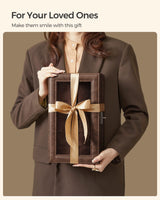 SONGMICS 12-Slot Watch Box, Lockable Watch Case with Glass Lid, 2 Layers, with 1 Drawer for Rings, Bracelets, Gift Idea, Brown Synthetic Leather, Brown Lining UJWB012K01 SONGMICS