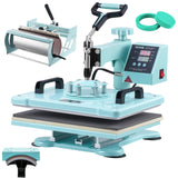 VEVOR Heat Press Machine, 12 x 15 inch, 5 in 1 Heat Transfer Machine with 30 oz Tumbler Press, 360° Swing Away T-Shirt Pressing, Digital Precise Control, for T-Shirts/Mugs/Hats/Plates, Green VEVOR