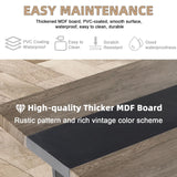 STHOUYN 71" 6ft Large Dinner Table for 6 8 Seat Dining Room Table, Rectangular Farmhouse Modern Kitchen Long Black & Grey Industrial Conference (Grey) STHOUYN