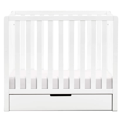 Carter's by DaVinci Colby 4-in-1 Convertible Mini Crib with Trundle Drawer in White, Greenguard Gold Certified, Undercrib Storage