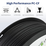 YXPOLYER Carbon Fiber PC Filament Tough Carbon Fiber Polycarbonate 1.75mm PC-CF 3D Printer Filament 1kg/2.2lb, Excellent Strength, Rigidity and Heat Resistance 3D Engineering Material Filament, Black yxpolyer