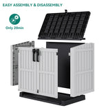 YITAHOME Light Gray Resin Tool Shed, 36 Cu Ft Waterproof Outdoor Horizontal Storage, Weather-Resistant Utility Shed with Air Vent for Trash and Lockable Doors, Garden Tools YITAHOME