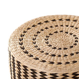 Leefasy Traditional Meditation Cushion Floor Cushion Comfortable Woven Tatami Floor Mat Tatami Floor Cushion for Indoor Tea Ceremony Birthday Gifts, Black 45cm Leefasy