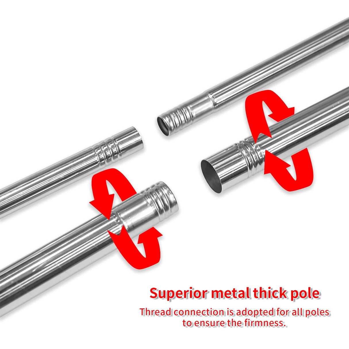 JENCEAILL King Size Canopy Bed Frame – Thickened Stainless Steel Poles, 4-Corner Sturdy Design, Compatible with Metal/Wood Beds, Ideal for Bedroom Decor JENCEAILL