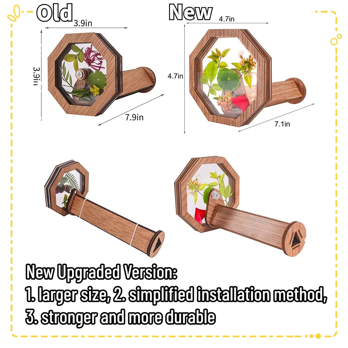 vidonio 2PCS Natural DIY Kaleidoscope Kit, New Wooden Magic Rotating Kaleidoscope Making Set for Nature Lovers, Best Gift, Outdoor Classic Handmade Education Toys for Kids vidonio