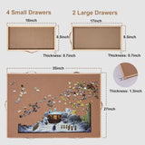 USEFULTEK 1500 Pieces Rotating Puzzle Board with 6 Drawers & Cover, 27"x35" Portable Wooden Jigsaw Puzzle Table for Adults, Lazy Susan Spinning Puzzle Board w/h 2 Large, 4 Small Drawers for Gift USEFULTEK