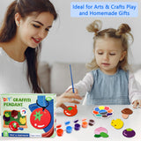Magnetic Mini Tile Art-DIY Craft Kits for Kids,Fridge magnet painting kit for kids Ages 4-8,Soft Leather Fridge Magnets Craft Paint Set Fruit & Vegetables,Party Favors for Kids 8-12 DerzuanAscent
