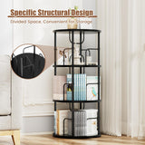 ALLSTAND 3-Tier 360° Rotating Bookshelf – Stylish Black Revolving Storage Organizer for Home & Small Spaces ALLSTAND