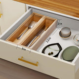 Bamboo Drawer Organizer, 2PCS Stackable Storage Boxes for Utensil Organizer, Wood Tray for kitchen, Bathroom and Bedroom 12" x 3" x 2" Timboops Home