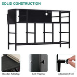 YITAHOME TV Stand with Charging Station, Dresser TV Stand for 55'', 10 Drawer Dresser for Room, Media TV Console Table with Side Pockets & Hooks, Storage Fabric Drawer Unit for Room YITAHOME