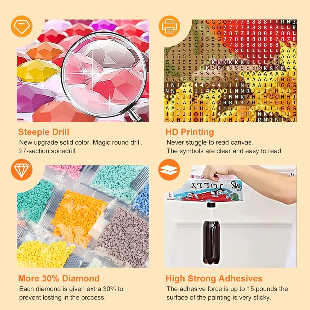 Acudotr Diamond Painting Kits for Adults, 5D DIY Cardinal Diamond Art Kits for Beginners, Full Drill Diamond Painting Kits for Home Wall Decor, Bird, 12x12 Inch Acudotr