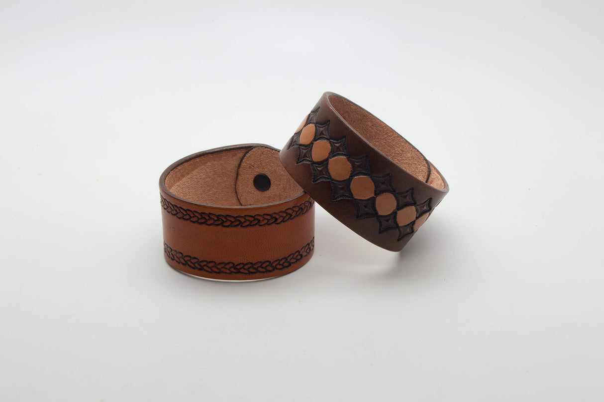 Realeather Solid Natural Veg Tan Leather Bracelet, Natural, Pack Of 8 US Realeather