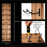 Blue River Goods Wine Rack Wall Mounted | 8 Bottle Storage | Wooden Wine Rack for Wall Wine Rack Display | Wall Mount Wine Rack with Black Brackets | Wall-Mounted Wine Racks | Wall Mounted Wine Racks Blue River Goods