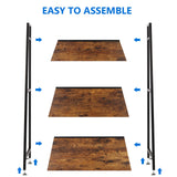 Eastern Tree Fish Tank Stand for 10-20 Gallon Aquarium, Aquarium Stand with Wooden Shelf for Storage, 3-Tiers Metal Tank Stand Fit Reptile Tank, Turtle Tank, Planting Tank, Display at Home or Office Eastern Tree