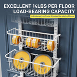 Over The Door Pantry Organizer, 8-Tier Over The Door Organizer with Adjustable Baskets, Metal Hanging Spice Rack for Pantry Organizers and Storage, Suitable for Kitchen Laundry Room & Bathroom, White MSERCUOR