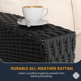 FUARTIO 10 Pieces Outdoor Patio Furniture Set with Fire Pit Table, Wicker Patio Sectional Set Conversation Wicker Swivel Chairs with Small Side Table FUARTIO