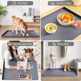 FLATO Waterproof Under Sink Mat 34" x 22" Shelf Liner for Kitchen and Bathroom, Cabinet Protector, Organizers and Storage, Flexible Silicone Drip Tray FLATO