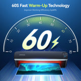 13 inch 4-Roller Laminator Machine, 3-10 Mil 60-Second Warm-up A3 Commercial Laminating Machine with 50 Sheets, LOTHANEK Heavy Duty Thermal Machine for Home, School Office Teacher Use LOTHANEK