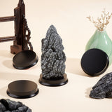 FINGERINSPIRE 4 pcs Round Model Wood Bases 2.52x0.47inch Black Lacquer Surface Round Wooden Plaque Flat Wood Bases for Doll, Clay or Pottery Display Holders, Photography Prop Display Bases FINGERINSPIRE