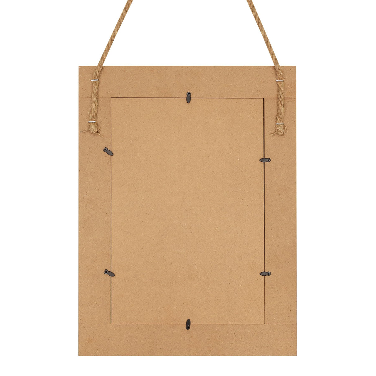 DECORKEY Rectangle Wall Mirror for Bathroom, Distressed White Wood Decor with Hanging Rope for Rustic Home Decor, Vanity, Living Room 12"×16"（Wooden） DECORKEY