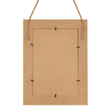 DECORKEY Rectangle Wall Mirror for Bathroom, Distressed White Wood Decor with Hanging Rope for Rustic Home Decor, Vanity, Living Room 12"×16"（Wooden） DECORKEY