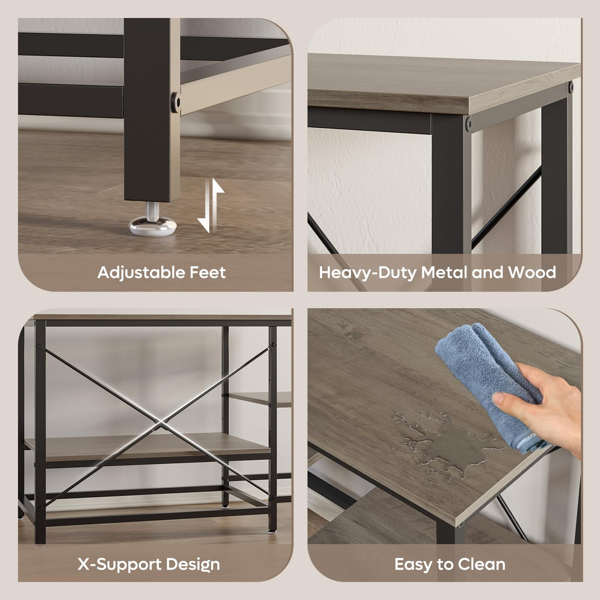 Becuddler 55 Gallon Fish Tank Stand with Charging Station, 49.2x13.8 Metal Aquarium Stand with 3-Tiers Adjustable Storage Shelves, 6-Legs Reptile Terrarium Stand, 700 LBs Becuddler