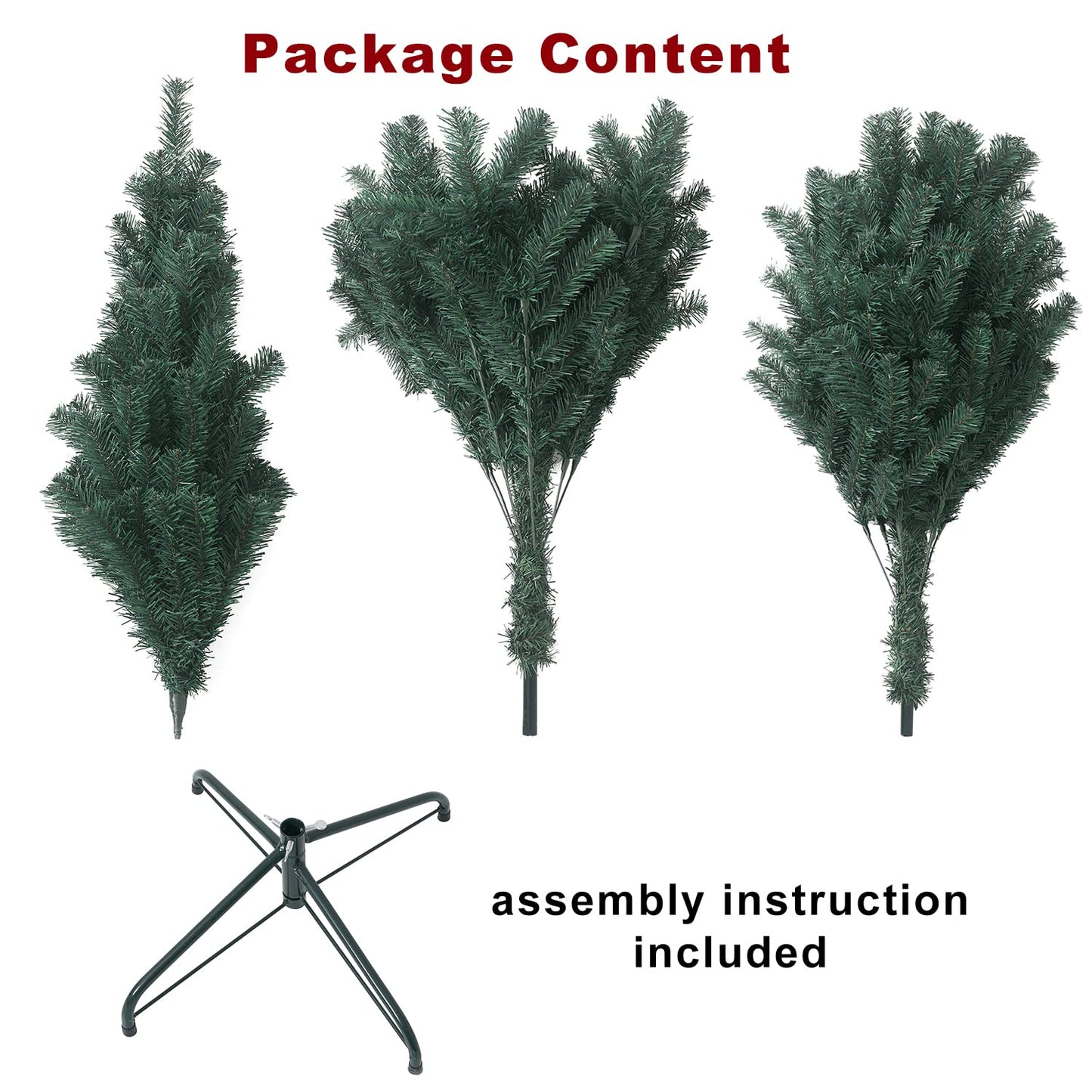 CCINEE 6ft Artificial Christmas Tree, 700 Branch Tips Green Hinged Spruce with Metal Stands, Easy Assembly, for Xmas Holidy Home Party Decoration