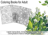 Ilyever 3 Pack Adult Stress Relief Coloring Book,60 Page Mandalas,Animal & Flower Patterns,Spiral Bound Women Coloring Books for Mindfulness & Relaxation for Christmas,Birthday&Holiday Party Gifts ilyever